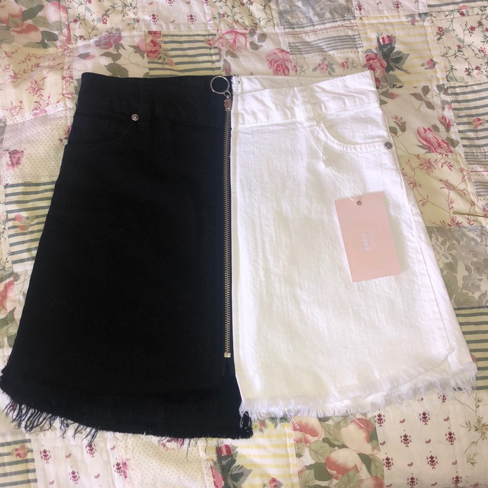 Revice Denim yin/ yang skirt